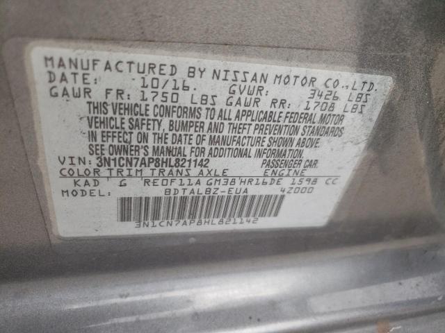 Photo 12 VIN: 3N1CN7AP8HL821142 - NISSAN VERSA S 