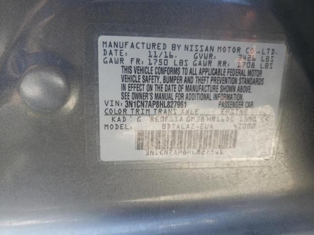 Photo 12 VIN: 3N1CN7AP8HL827961 - NISSAN VERSA 