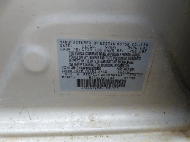 Photo 9 VIN: 3N1CN7AP8HL831900 - NISSAN VERSA S 