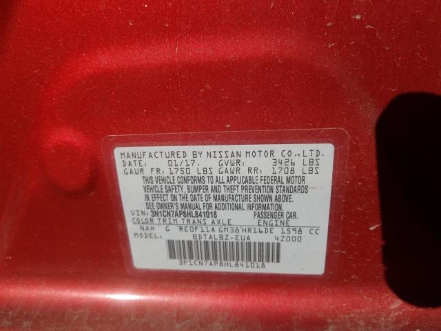 Photo 9 VIN: 3N1CN7AP8HL841018 - NISSAN VERSA S 