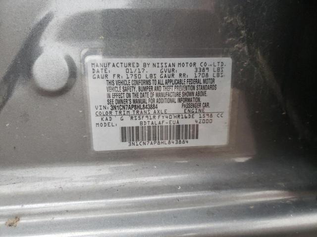 Photo 11 VIN: 3N1CN7AP8HL843884 - NISSAN VERSA S 