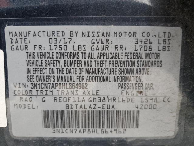 Photo 11 VIN: 3N1CN7AP8HL864962 - NISSAN VERSA 