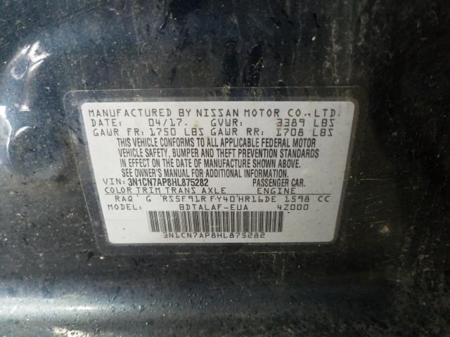 Photo 9 VIN: 3N1CN7AP8HL875282 - NISSAN VERSA S 