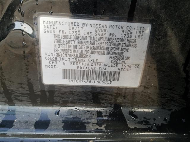 Photo 9 VIN: 3N1CN7AP8JL805013 - NISSAN VERSA S 