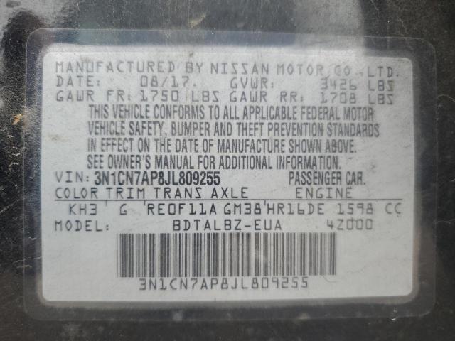 Photo 12 VIN: 3N1CN7AP8JL809255 - NISSAN VERSA S 