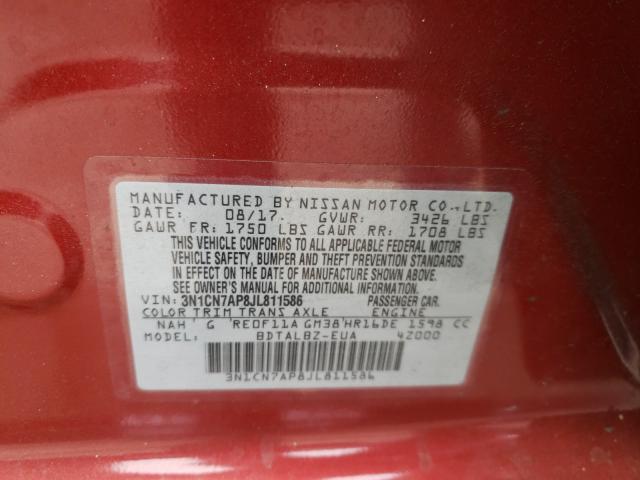 Photo 9 VIN: 3N1CN7AP8JL811586 - NISSAN VERSA S 