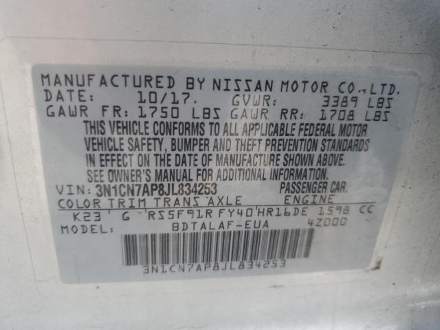 Photo 11 VIN: 3N1CN7AP8JL834253 - NISSAN VERSA S 