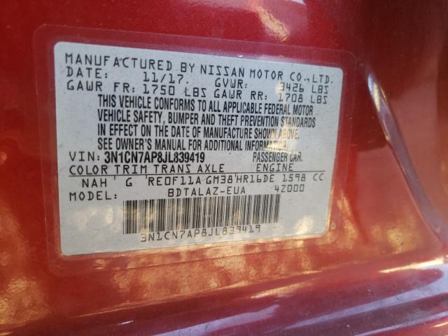 Photo 9 VIN: 3N1CN7AP8JL839419 - NISSAN VERSA S 