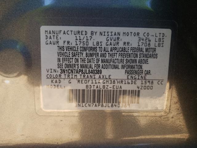 Photo 9 VIN: 3N1CN7AP8JL840389 - NISSAN VERSA S 