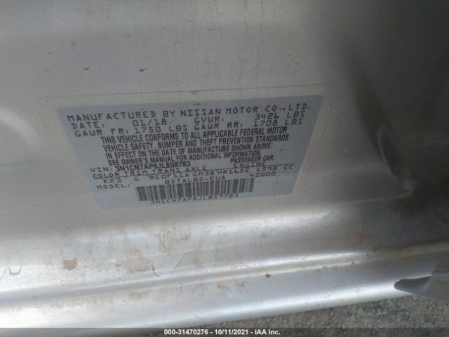 Photo 8 VIN: 3N1CN7AP8JL859783 - NISSAN VERSA SEDAN 