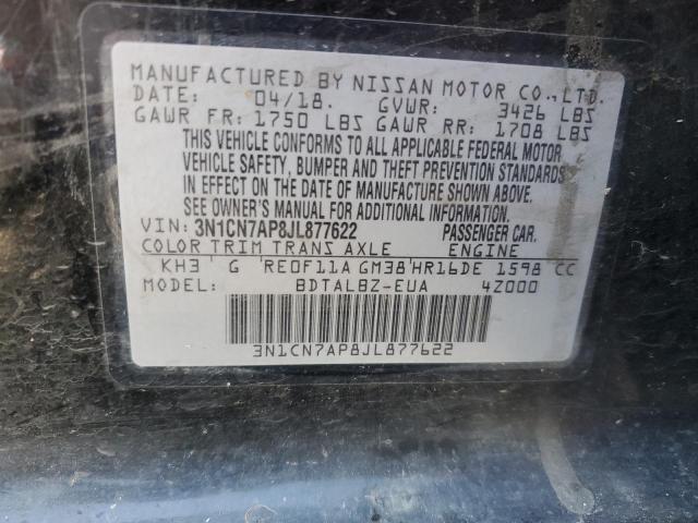 Photo 11 VIN: 3N1CN7AP8JL877622 - NISSAN VERSA SEDAN 