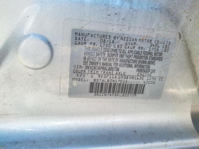 Photo 9 VIN: 3N1CN7AP8KL805739 - NISSAN VERSA S 