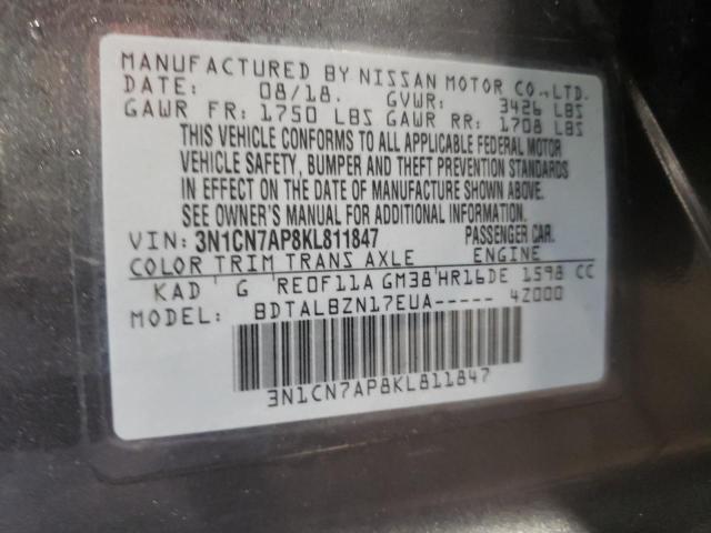 Photo 12 VIN: 3N1CN7AP8KL811847 - NISSAN VERSA S 