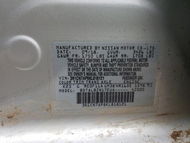 Photo 11 VIN: 3N1CN7AP8KL818121 - NISSAN VERSA 