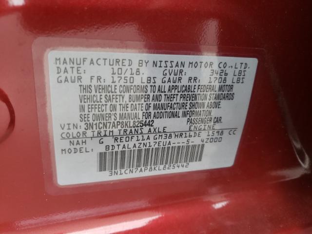 Photo 9 VIN: 3N1CN7AP8KL825442 - NISSAN VERSA S 