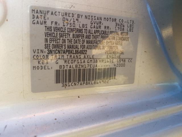 Photo 9 VIN: 3N1CN7AP8KL864922 - NISSAN VERSA S 