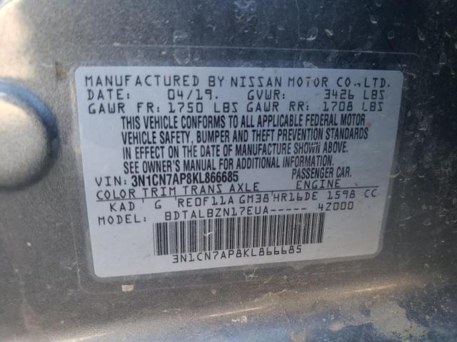 Photo 11 VIN: 3N1CN7AP8KL866685 - NISSAN VERSA 