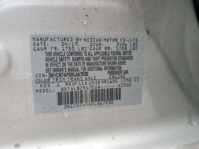 Photo 11 VIN: 3N1CN7AP8KL867030 - NISSAN VERSA 