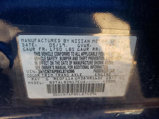 Photo 9 VIN: 3N1CN7AP8KL874396 - NISSAN VERSA S 