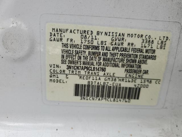 Photo 12 VIN: 3N1CN7AP9CL814760 - NISSAN VERSA S 