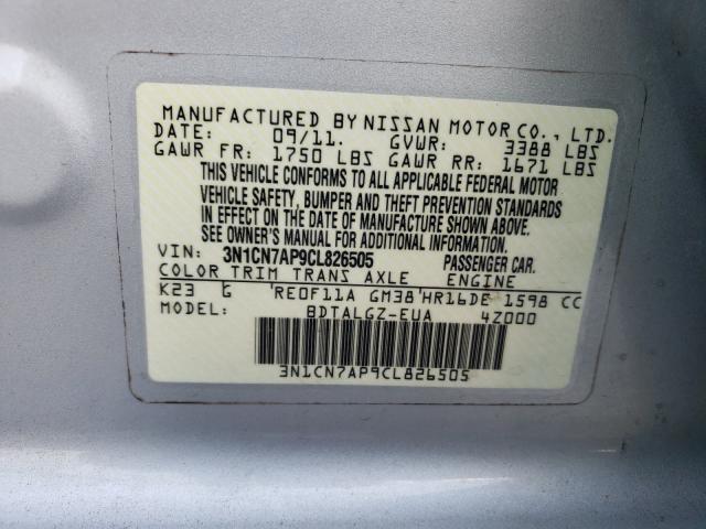 Photo 9 VIN: 3N1CN7AP9CL826505 - NISSAN VERSA S 