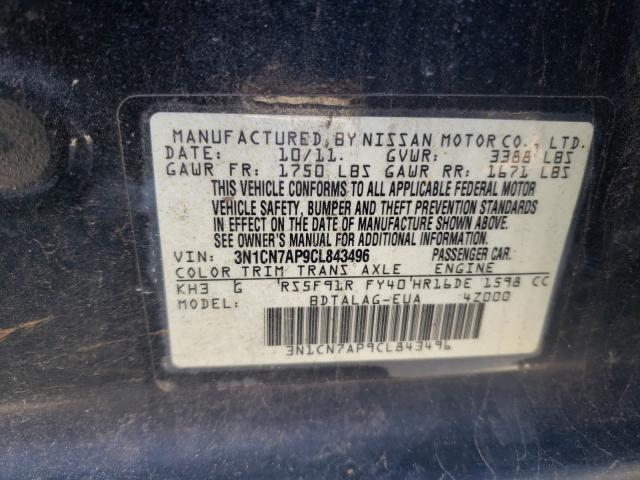 Photo 9 VIN: 3N1CN7AP9CL843496 - NISSAN VERSA S 