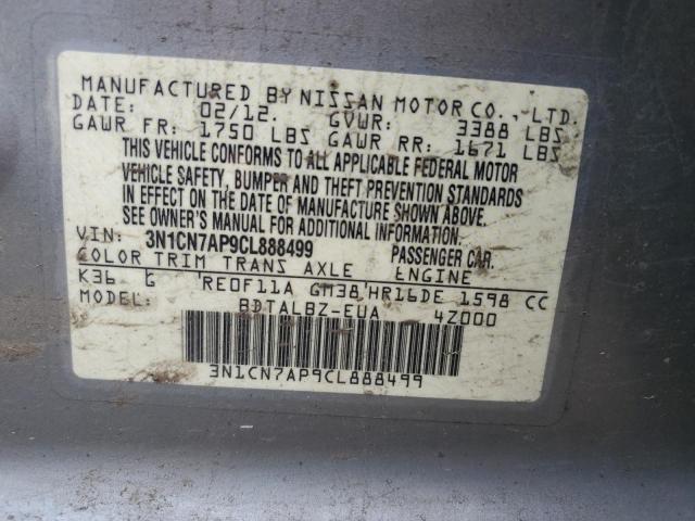 Photo 12 VIN: 3N1CN7AP9CL888499 - NISSAN VERSA S 