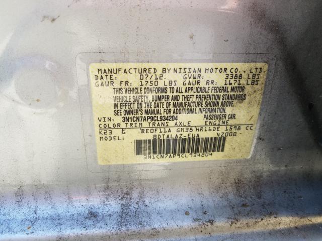 Photo 9 VIN: 3N1CN7AP9CL934204 - NISSAN VERSA 