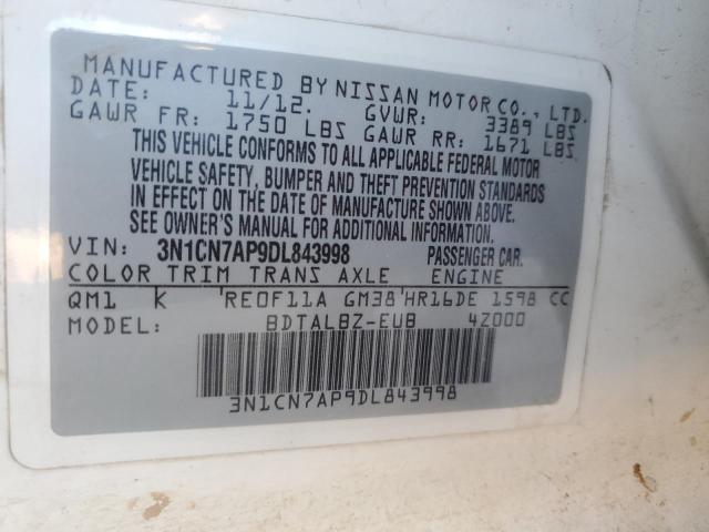 Photo 11 VIN: 3N1CN7AP9DL843998 - NISSAN VERSA 