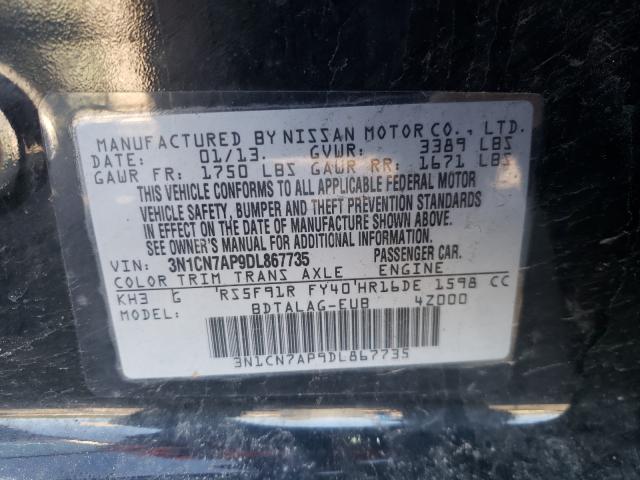 Photo 9 VIN: 3N1CN7AP9DL867735 - NISSAN VERSA S 