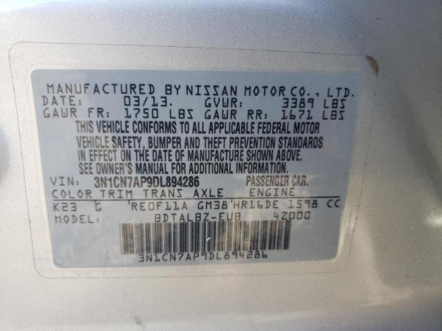 Photo 9 VIN: 3N1CN7AP9DL894286 - NISSAN VERSA S 