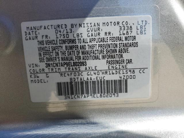 Photo 11 VIN: 3N1CN7AP9EL802093 - NISSAN VERSA S 