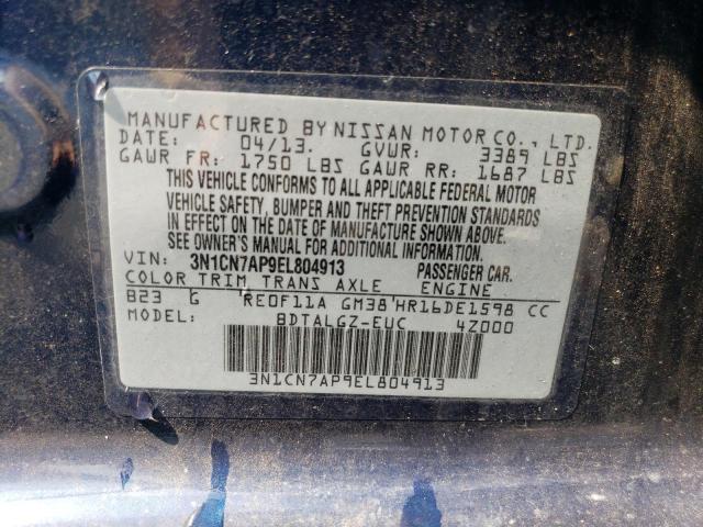 Photo 12 VIN: 3N1CN7AP9EL804913 - NISSAN VERSA S 