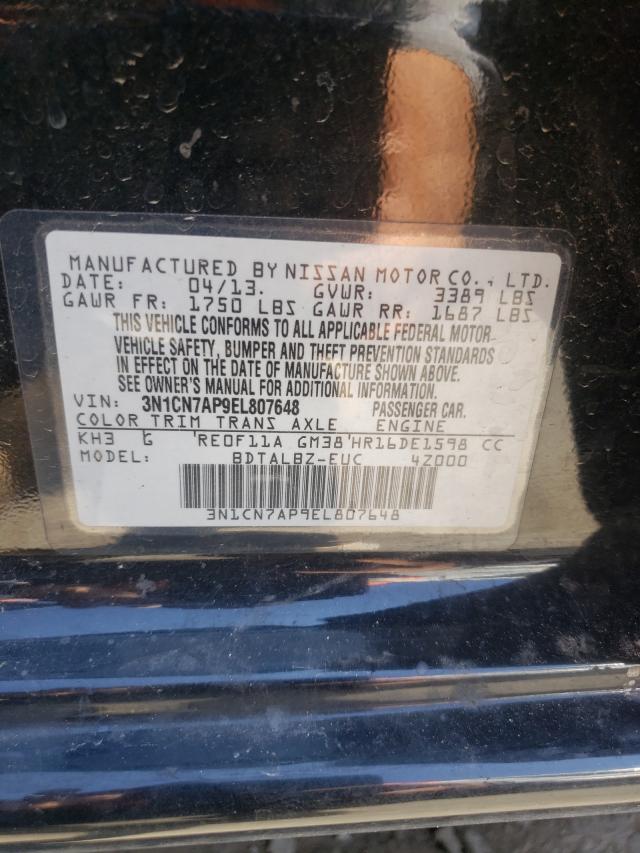 Photo 9 VIN: 3N1CN7AP9EL807648 - NISSAN VERSA S 