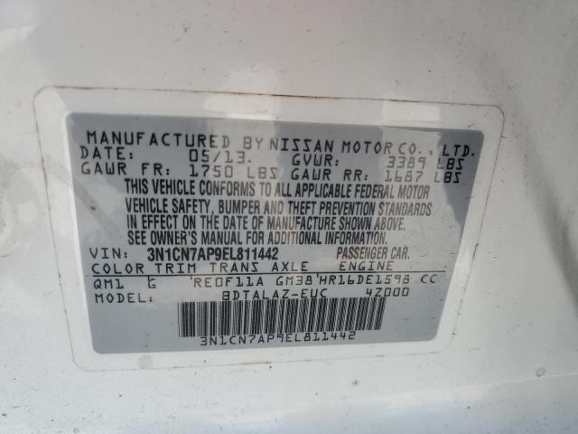 Photo 12 VIN: 3N1CN7AP9EL811442 - NISSAN VERSA S 