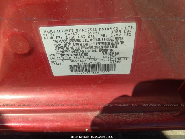 Photo 8 VIN: 3N1CN7AP9EL817855 - NISSAN VERSA 