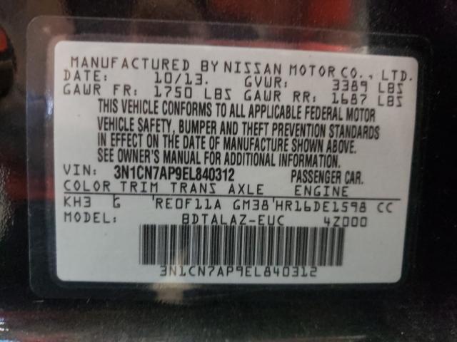 Photo 9 VIN: 3N1CN7AP9EL840312 - NISSAN VERSA S 