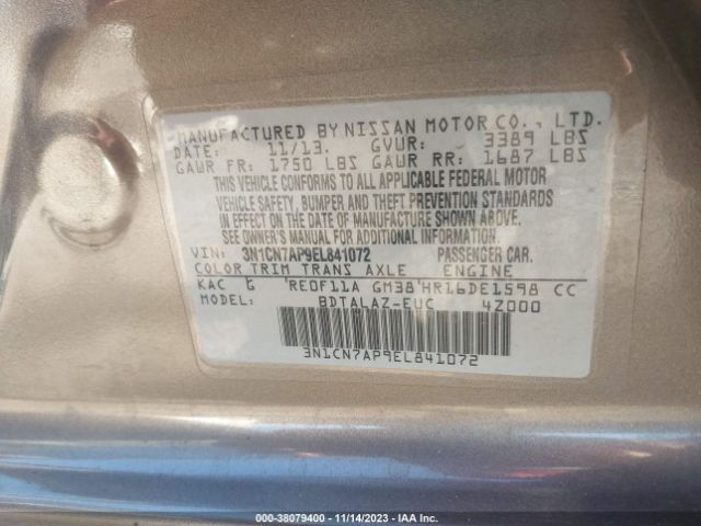 Photo 8 VIN: 3N1CN7AP9EL841072 - NISSAN VERSA 