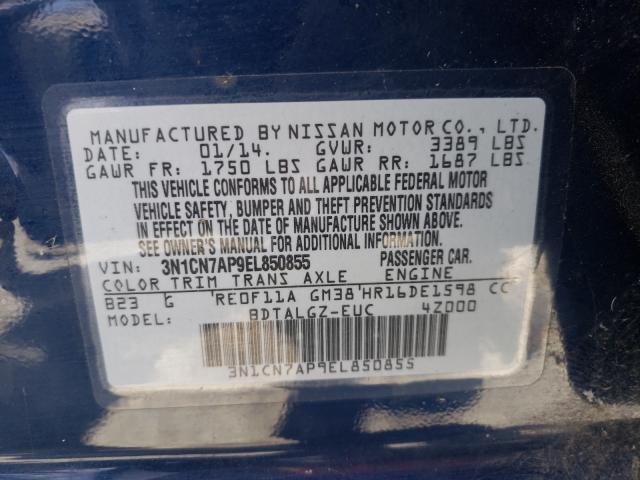 Photo 9 VIN: 3N1CN7AP9EL850855 - NISSAN VERSA S 