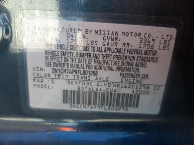 Photo 9 VIN: 3N1CN7AP9FL801298 - NISSAN VERSA S 