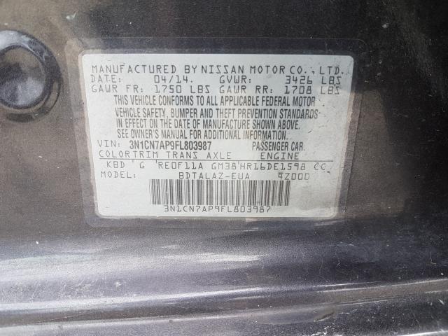 Photo 9 VIN: 3N1CN7AP9FL803987 - NISSAN VERSA S 