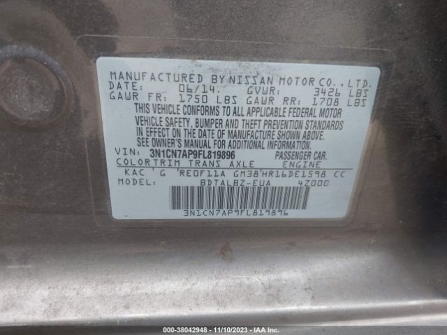 Photo 8 VIN: 3N1CN7AP9FL819896 - NISSAN VERSA 