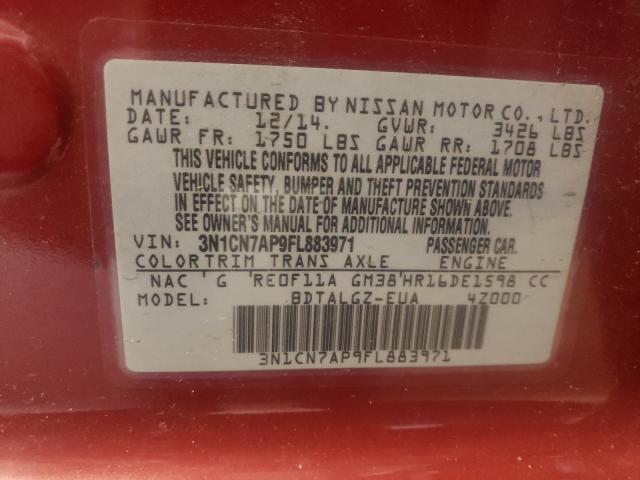 Photo 9 VIN: 3N1CN7AP9FL883971 - NISSAN VERSA S 