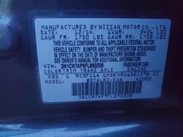 Photo 11 VIN: 3N1CN7AP9FL890208 - NISSAN VERSA S 