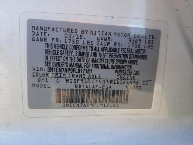 Photo 9 VIN: 3N1CN7AP9FL917181 - NISSAN VERSA S 