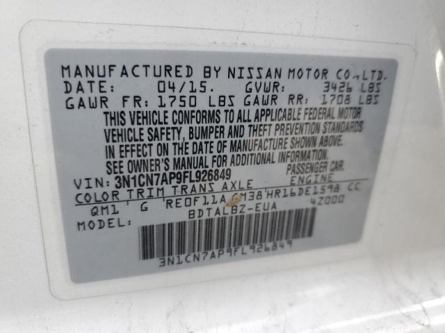 Photo 11 VIN: 3N1CN7AP9FL926849 - NISSAN VERSA S 