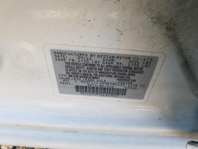 Photo 9 VIN: 3N1CN7AP9GL819057 - NISSAN VERSA 