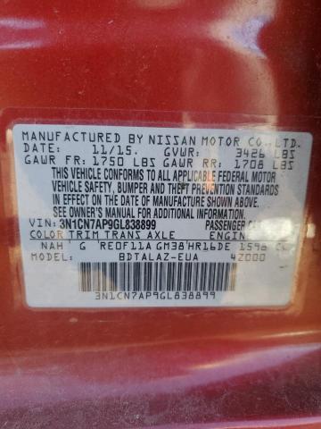 Photo 11 VIN: 3N1CN7AP9GL838899 - NISSAN VERSA S 