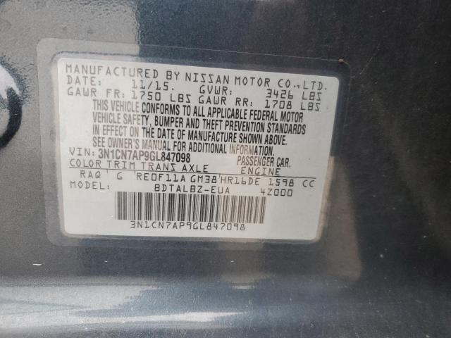 Photo 11 VIN: 3N1CN7AP9GL847098 - NISSAN VERSA S 