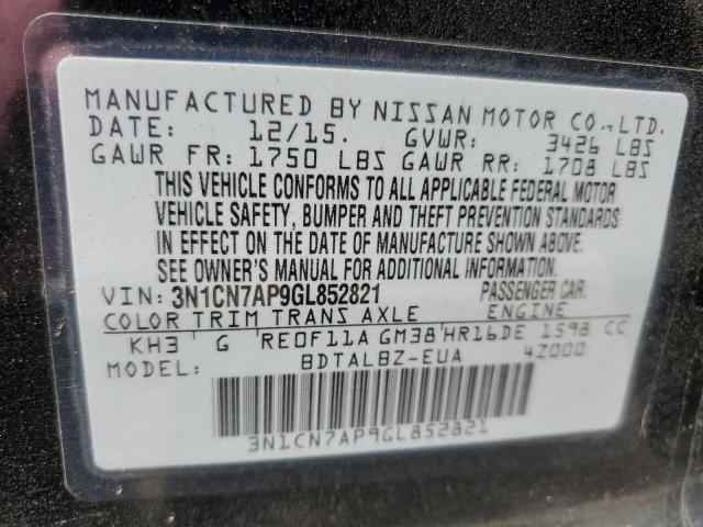 Photo 11 VIN: 3N1CN7AP9GL852821 - NISSAN VERSA S 